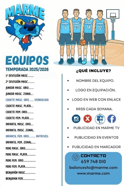 Quieres patrocinar un equipo de Marme?