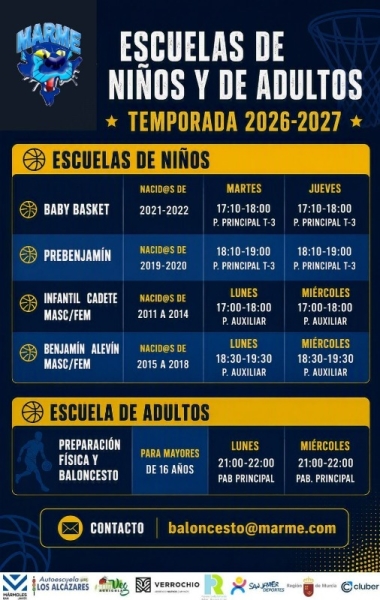 Escuelas para niños o para adultos 2026-27